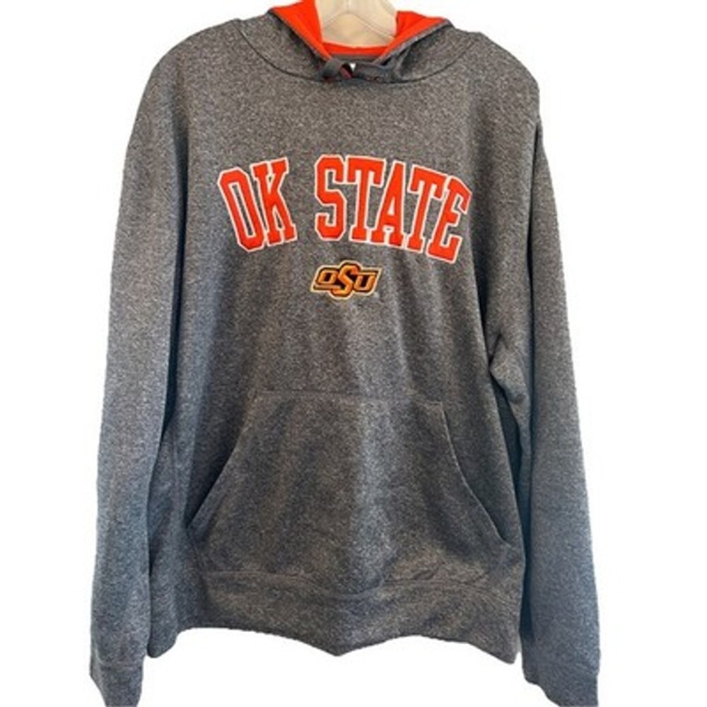 Oklahoma State Cowboys Hoodie Men's L Embroidered Logo Flannel-Lined